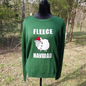 Love By Design Green Holiday Sheep Sweater